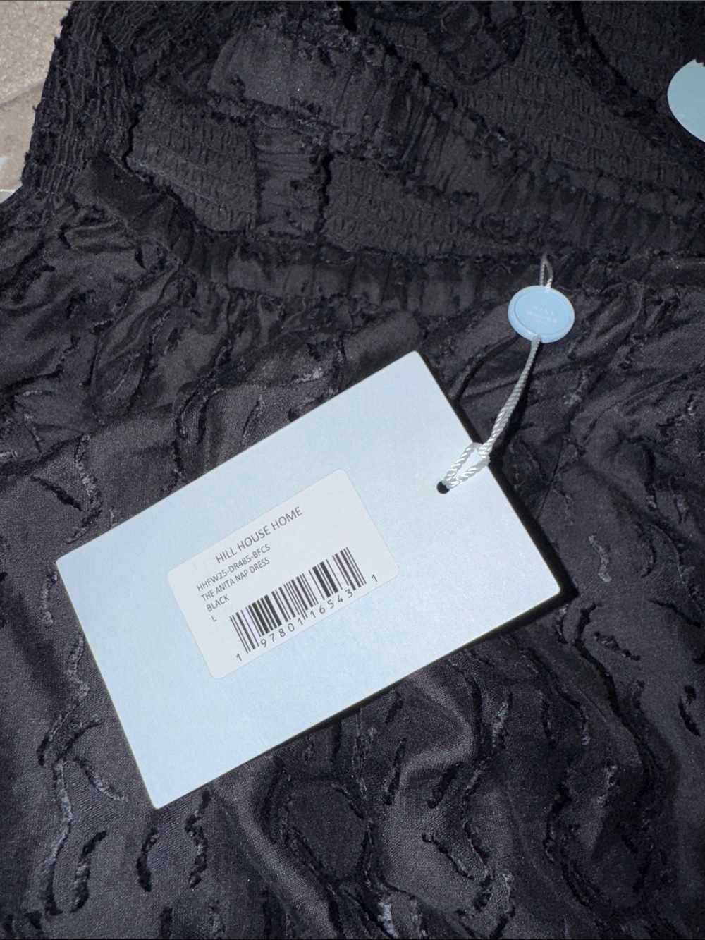 NWT Hill House Anita Nap Dress Black Fil Coupé - Picture 6 of 6